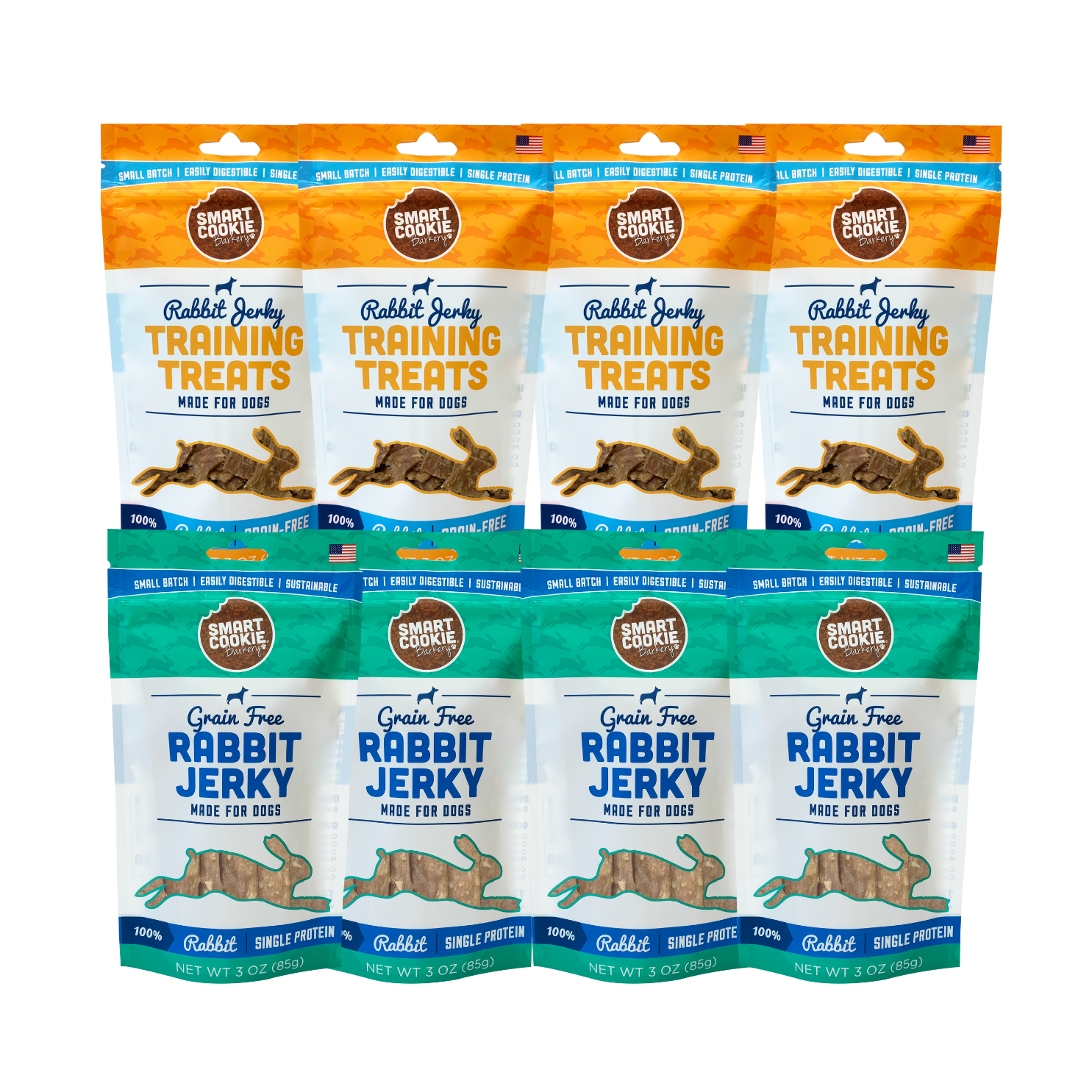 Rabbit Jerky Strips + Training Treats Bundle