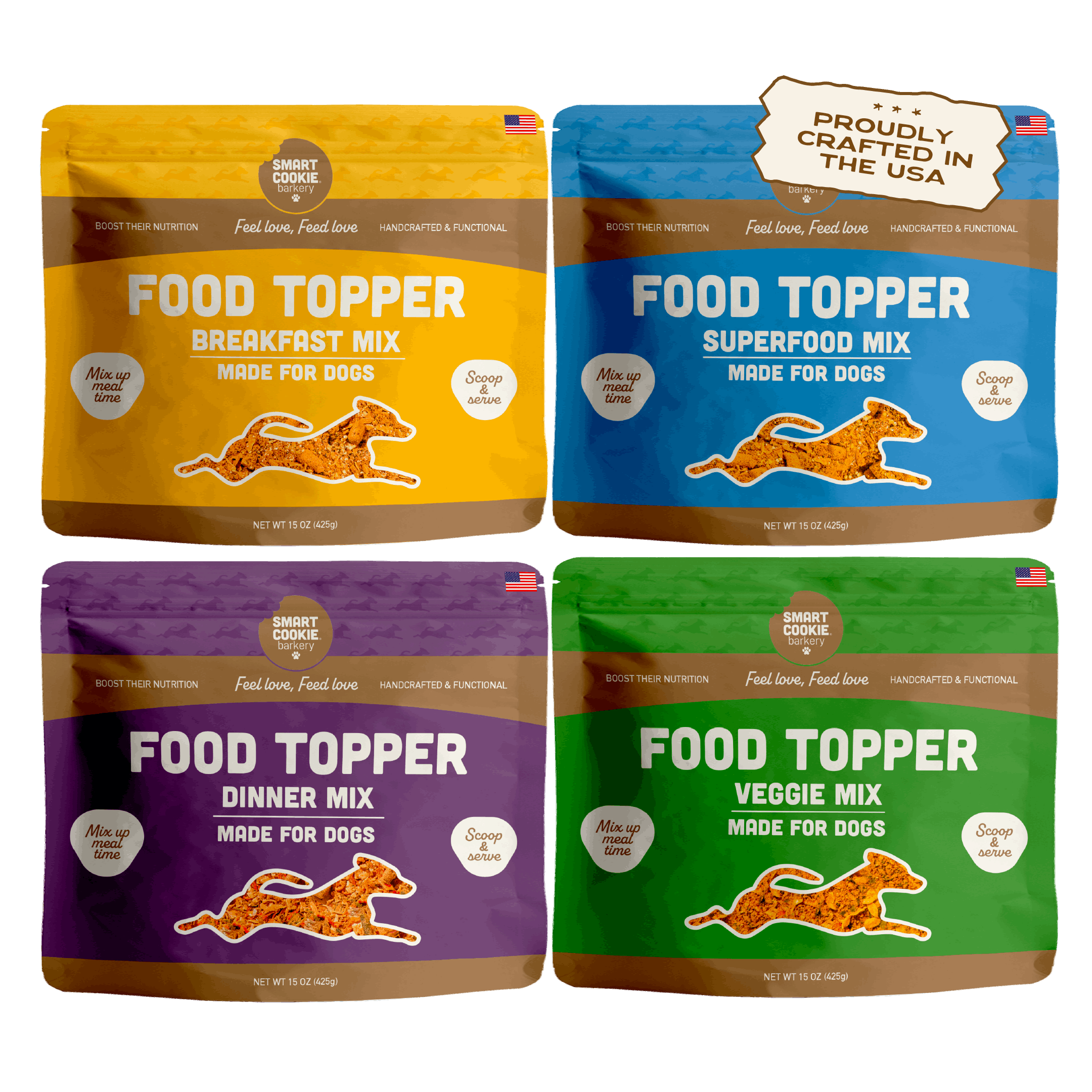 Dog Food Topper Variety Pack - 4 Flavors