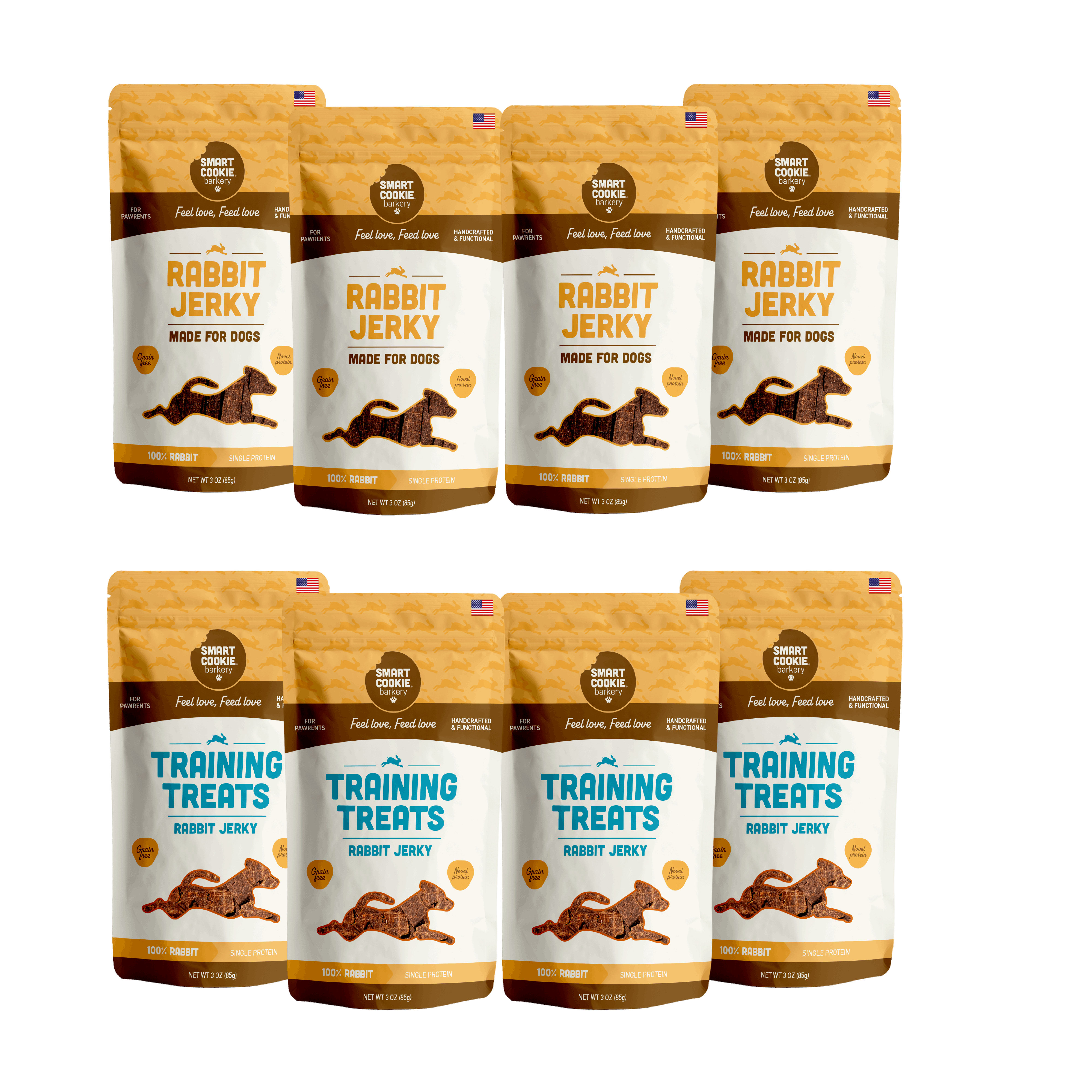 Rabbit Jerky Strips + Training Treats Bundle