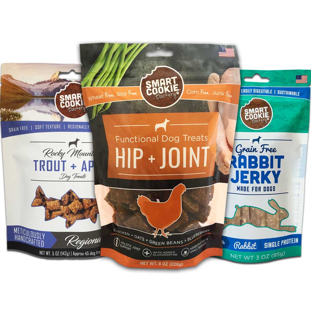 Sensitive Stomach Variety Pack 3 Flavors Trout & Apple, Chicken Hi Smart Cookie Dog Treats